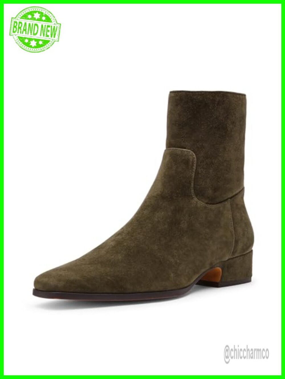 Suede Ankle Bootie Block Heel Mid-Top Fall Shoe